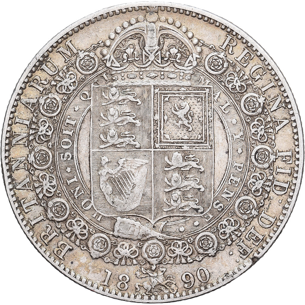 Großbritannien, Victoria, 1/2 Crown, 1890, London, Silber, SS