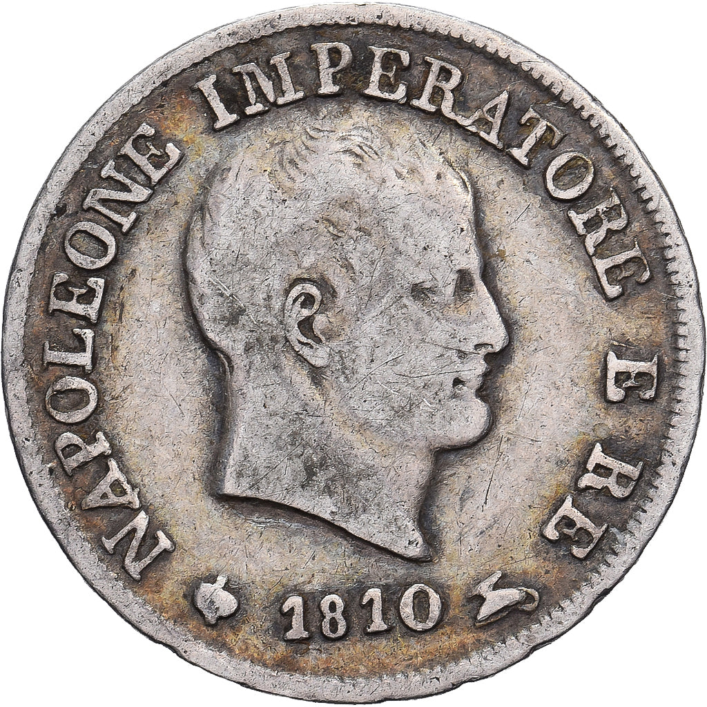 Kingdom of Italy, Napoleon I, 10 Soldi, 1810, Milan, Plata, BC+