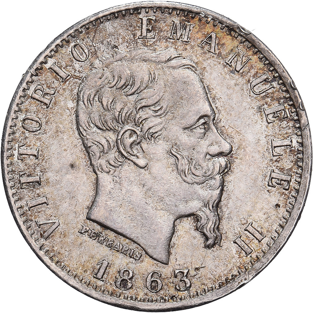 Kingdom of Italy, Vittorio Emanuele II, 20 Centesimi, 1863, Torino, Silber, VZ