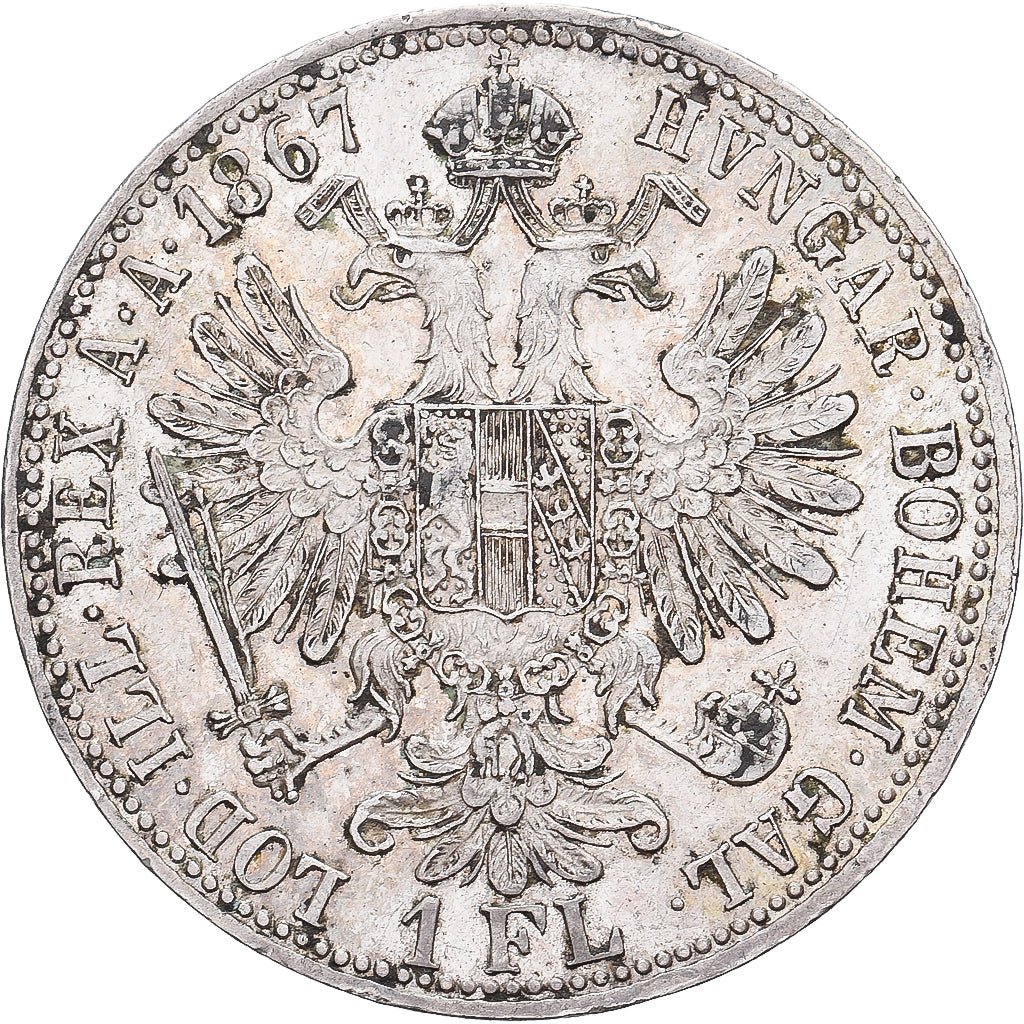 Austria, Franz Joseph I, 1 Florin, 1867, Vienna, Srebro, AU(50-53)