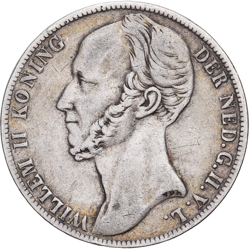 Netherlands, Willem II, 1 Gulden, 1847, Utrecht, Silver, VF(30-35)