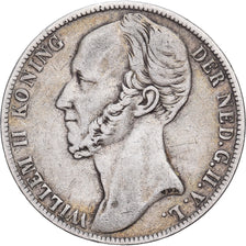 Nederland, Willem II, 1 Gulden, 1847, Utrecht, Zilver, FR+