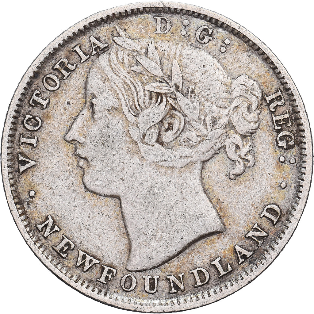 NEWFOUNDLAND, Victoria, 20 Cents, 1870, Zilver, ZF