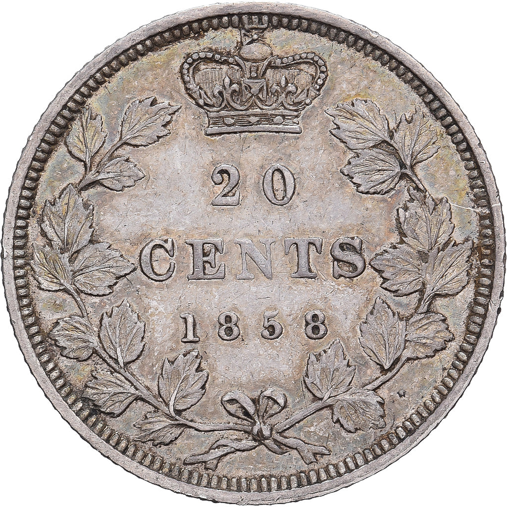 Canada, Victoria, 20 Cents, 1858, Zilver, ZF+