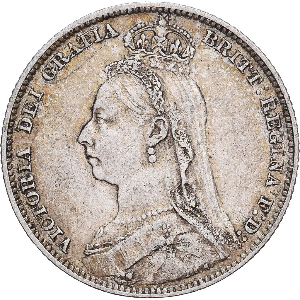 Großbritannien, Victoria, 1 Shilling, 1890, London, Silber, SS+