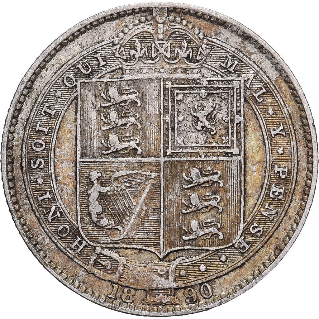 Großbritannien, Victoria, 1 Shilling, 1890, London, Silber, SS+