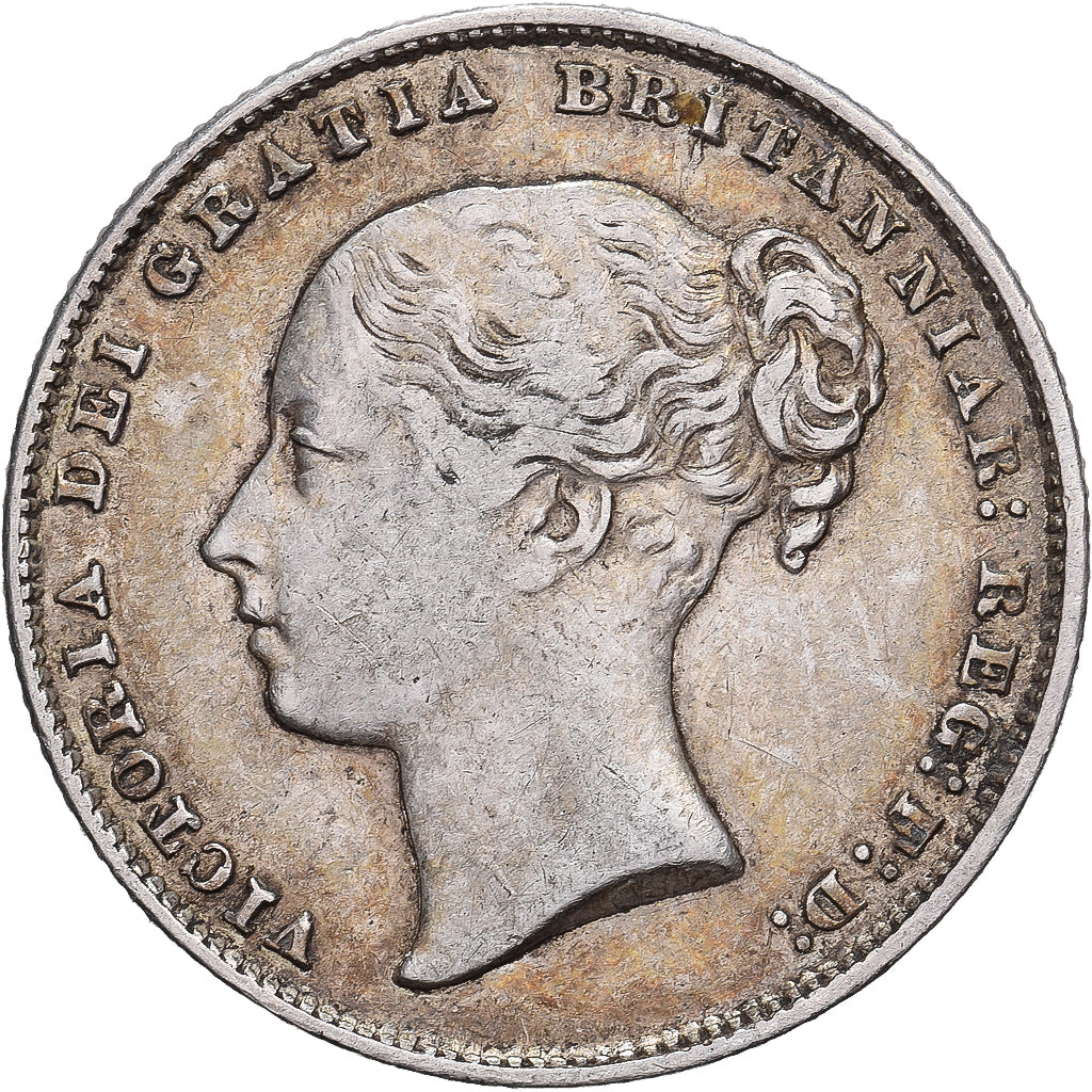 Großbritannien, Victoria, 1 Shilling, 1865, London, Silber, SS