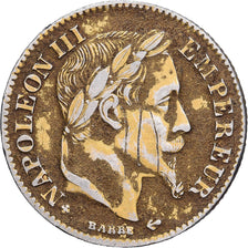France, Napoléon III, 10 Francs, 1867, Strasbourg, Faux en platine doré