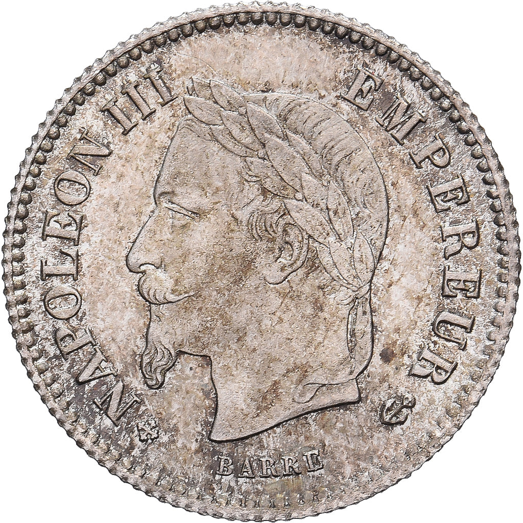 Francia, Napoleon III, 20 Centimes, 1867, Strasbourg, Argento, SPL