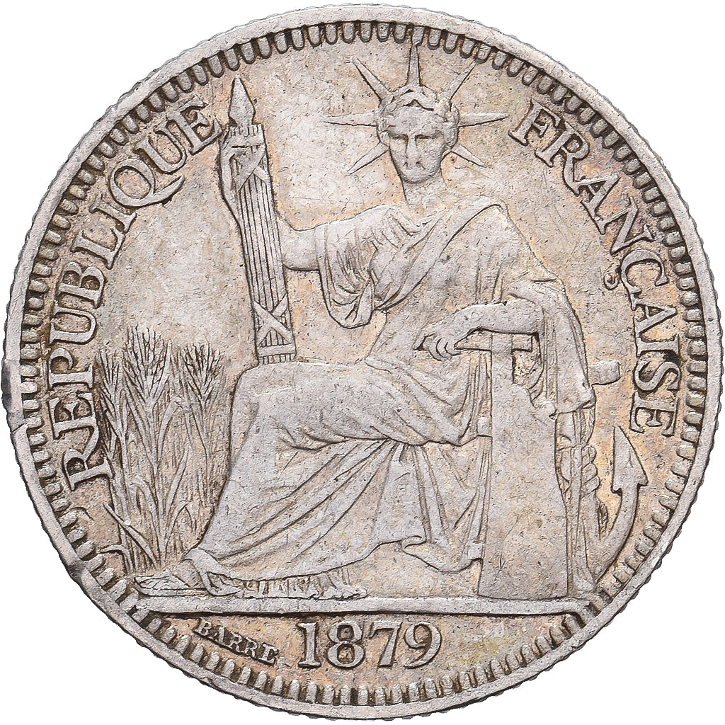 FRANS COCHIN CHINA, 10 Cents, 1879, Paris, Zilver, FR+
