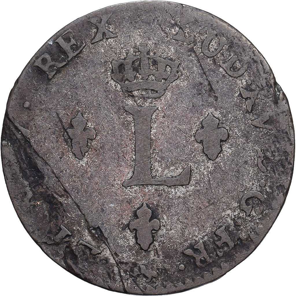 France, Louis XV, Double Sol, 1755, Paris, Billon, TB