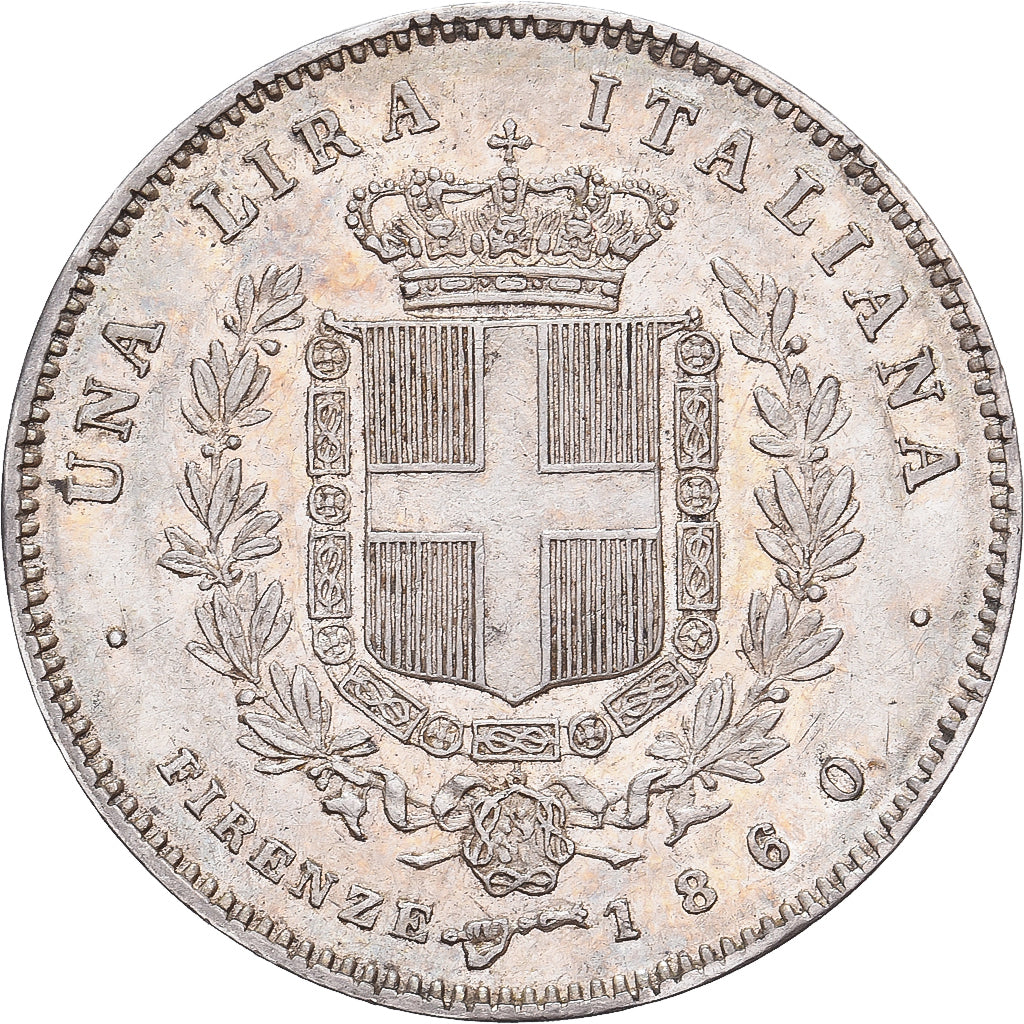 Provisional Government of Tuscany, Vittorio Emanuele II, 1 Lira, 1860, Firenze