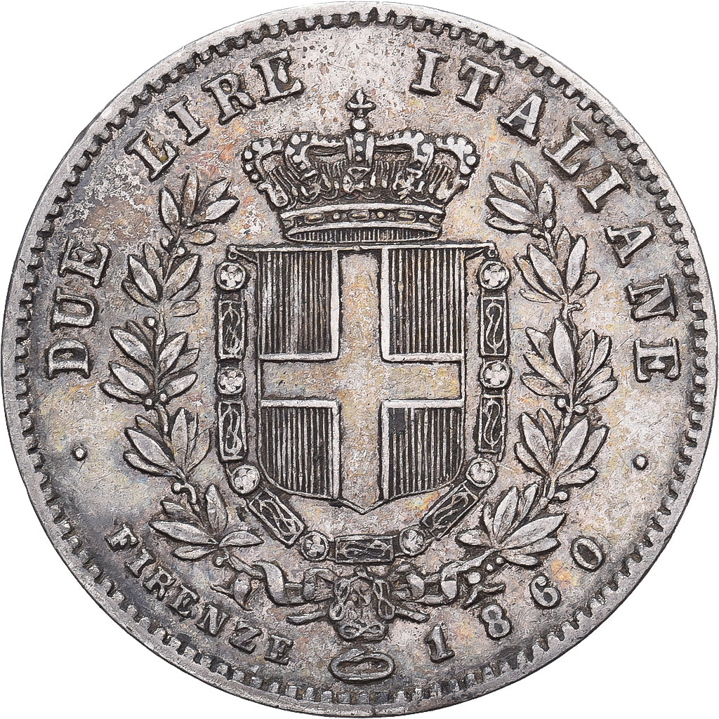 Provisional Government of Tuscany, Vittorio Emanuele II, 2 Lire, 1860, Firenze