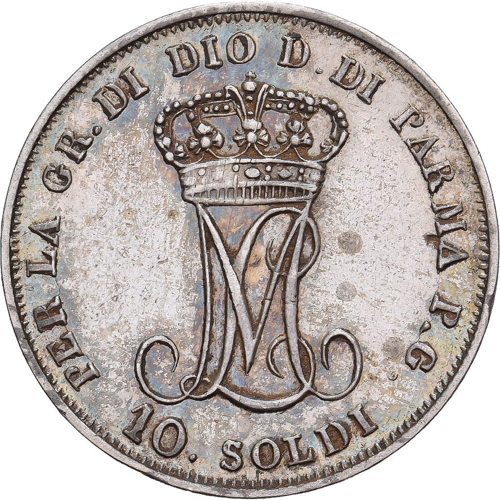 Duchy of Parma and Piacenza, Maria Luigia, 10 Soldi, 1815, Parma, Plata, MBC+