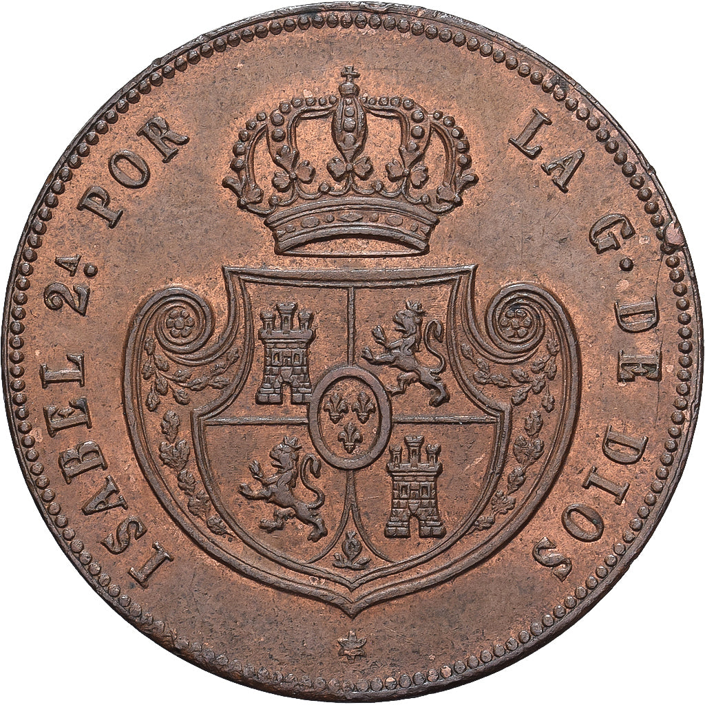 Spagna, Isabel II, 1/2 Réal, 1850, Segovia, Rame, SPL