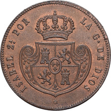Spain, Isabel II, 1/2 Réal, 1850, Segovia, Copper, MS(60-62)