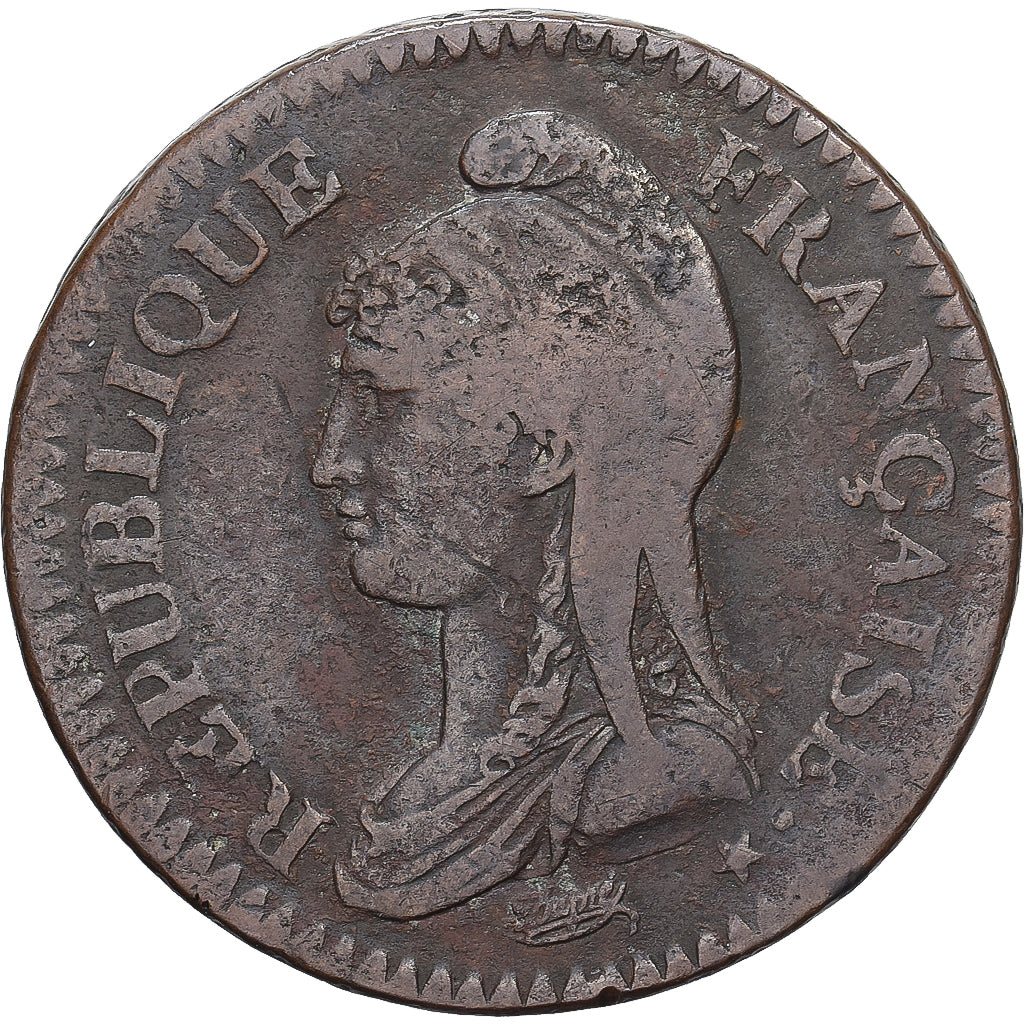 Frankreich, 2 Décimes, Dupré, AN 4, Paris, Kupfer, S+, Gadoury:300