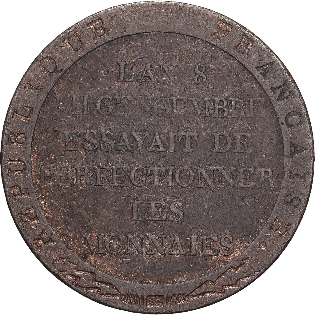 Frankrijk, Module de 2 francs, Lavoisier par Gengembre, AN 8, Paris, Trial