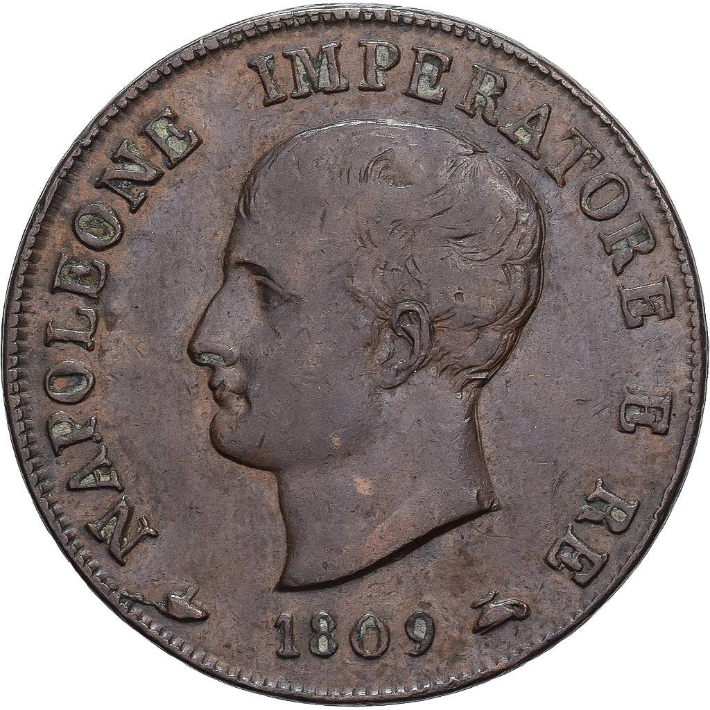 Royaume d'Italie, Napoléon Ier, Soldo, 1809, Milan, Cuivre, TTB, Gadoury:IT18