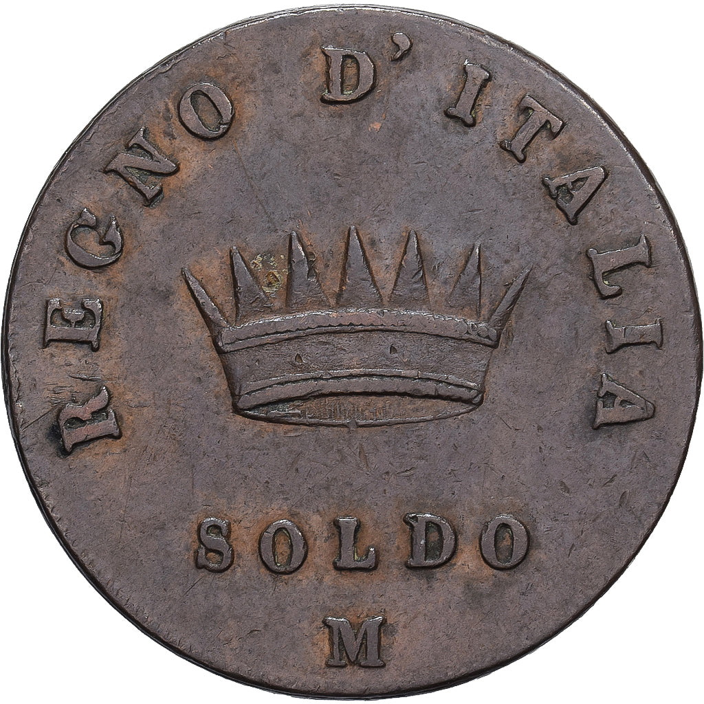 Royaume d'Italie, Napoléon Ier, Soldo, 1809, Milan, Cuivre, TTB, Gadoury:IT18