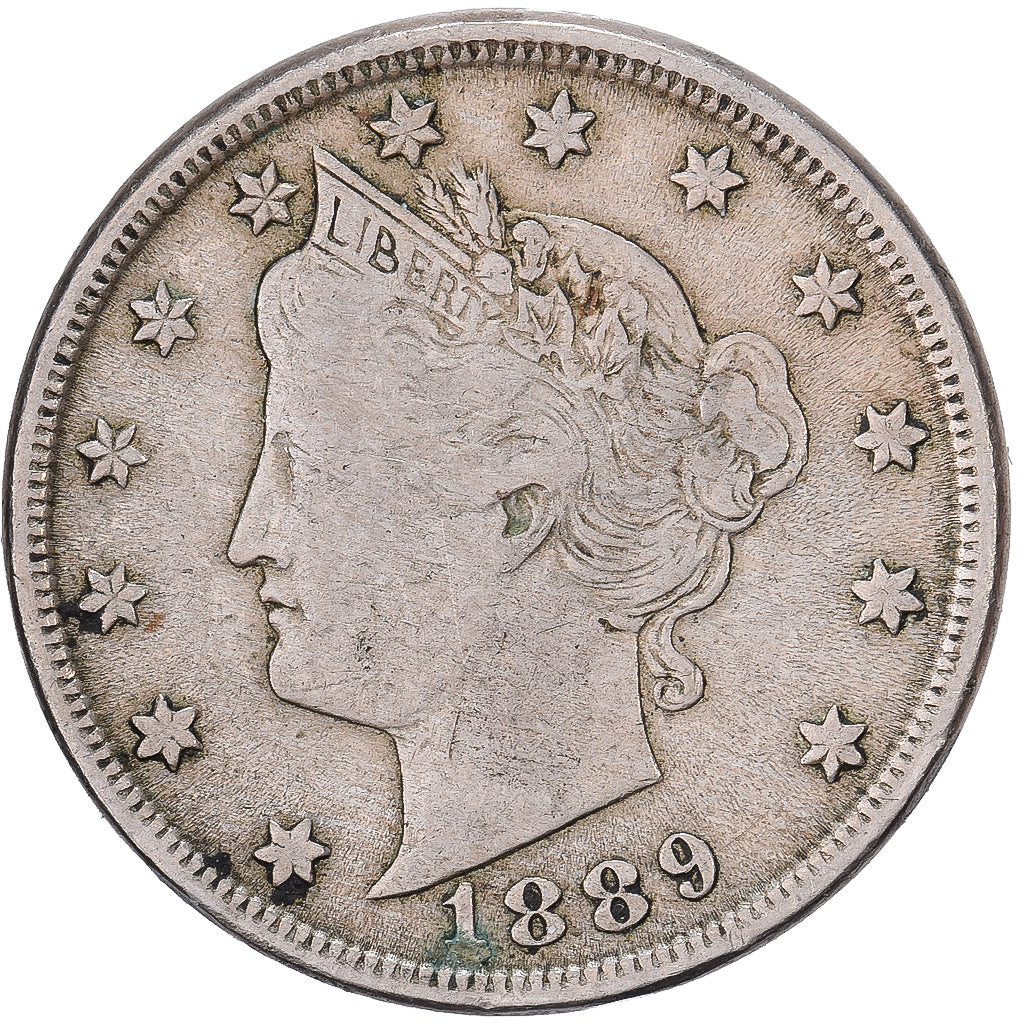 Verenigde Staten, 5 Cents, Liberty Nickel, 1889, Philadelphia, Cupro-nikkel, FR+