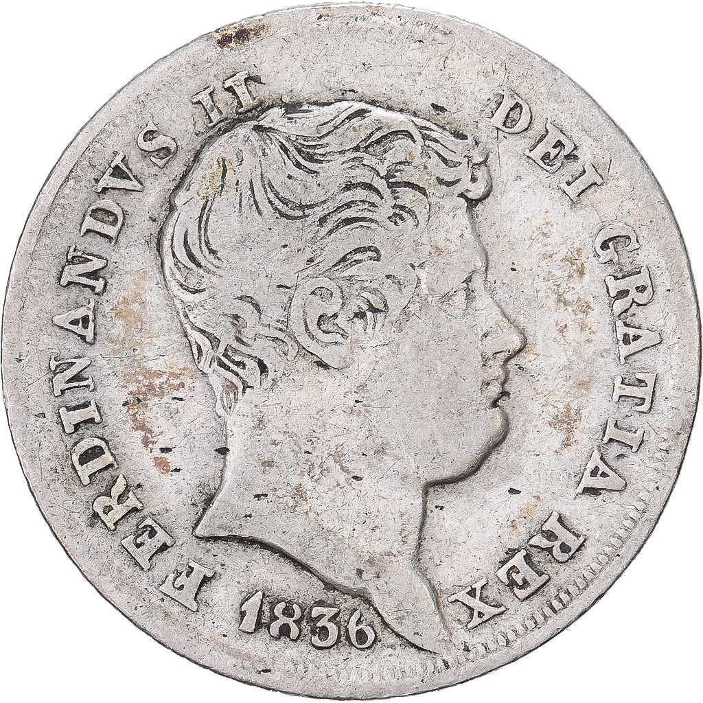 Kingdom of the Two Sicilies, Ferdinando II, 10 Grana, 1836, Naples, Srebro