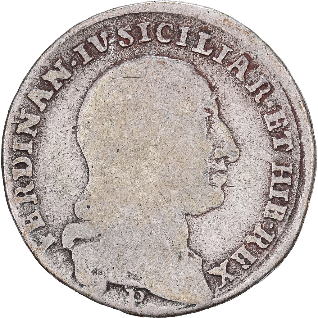 Kingdom of Naples, Ferdinando IV, 20 Grana, 1798, Naples, Srebro, VF(20-25)