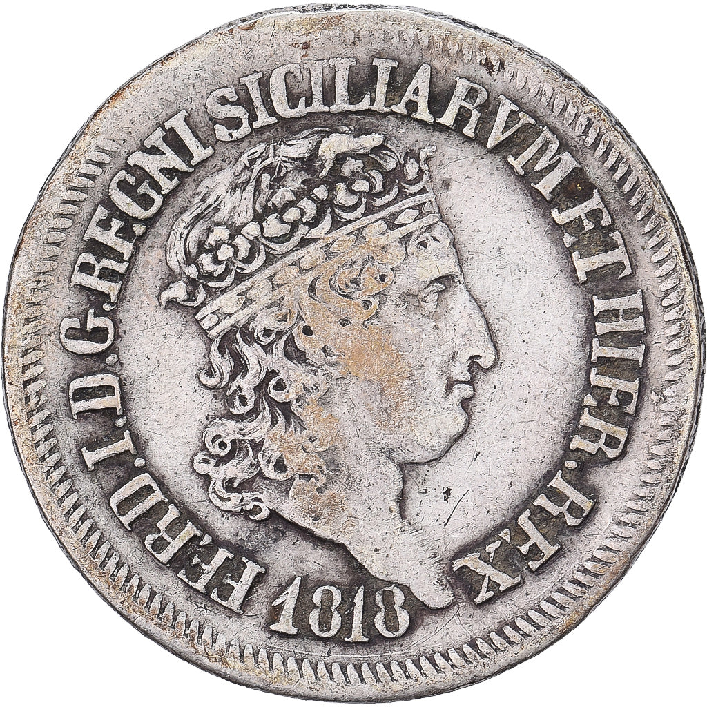 Kingdom of the Two Sicilies, Ferdinand I, 10 Grana, 1818, Naples, Srebro