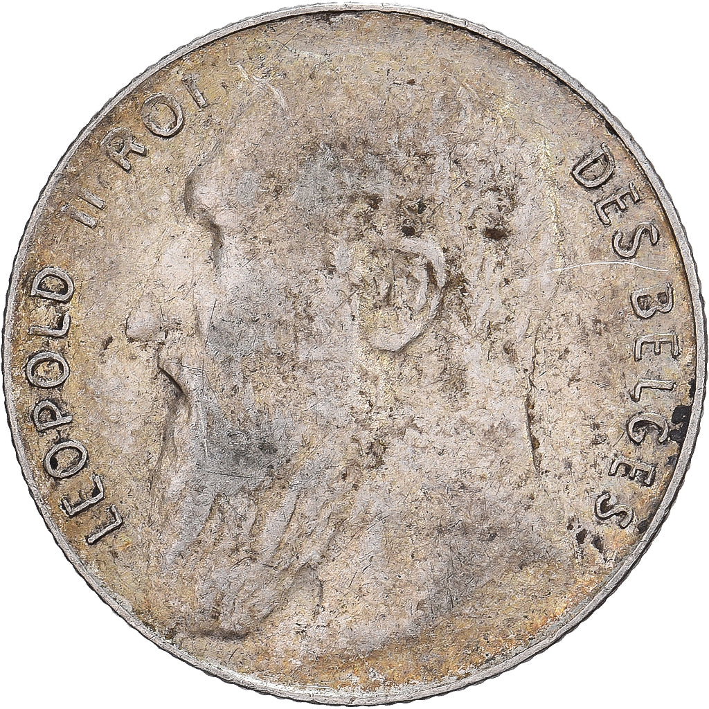 Belgien, Leopold II, 50 Centimes, 1901, Brussels, Silber, SS
