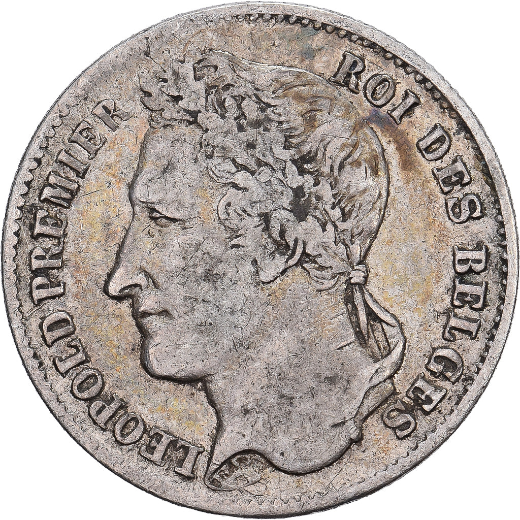 Belgio, Leopold I, 1/4 Franc, 1835, Brussels, Argento, MB+