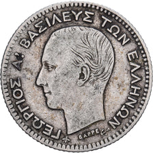 Greece, George I, 20 Lepta, 1874, Paris, Silver, VF(30-35)