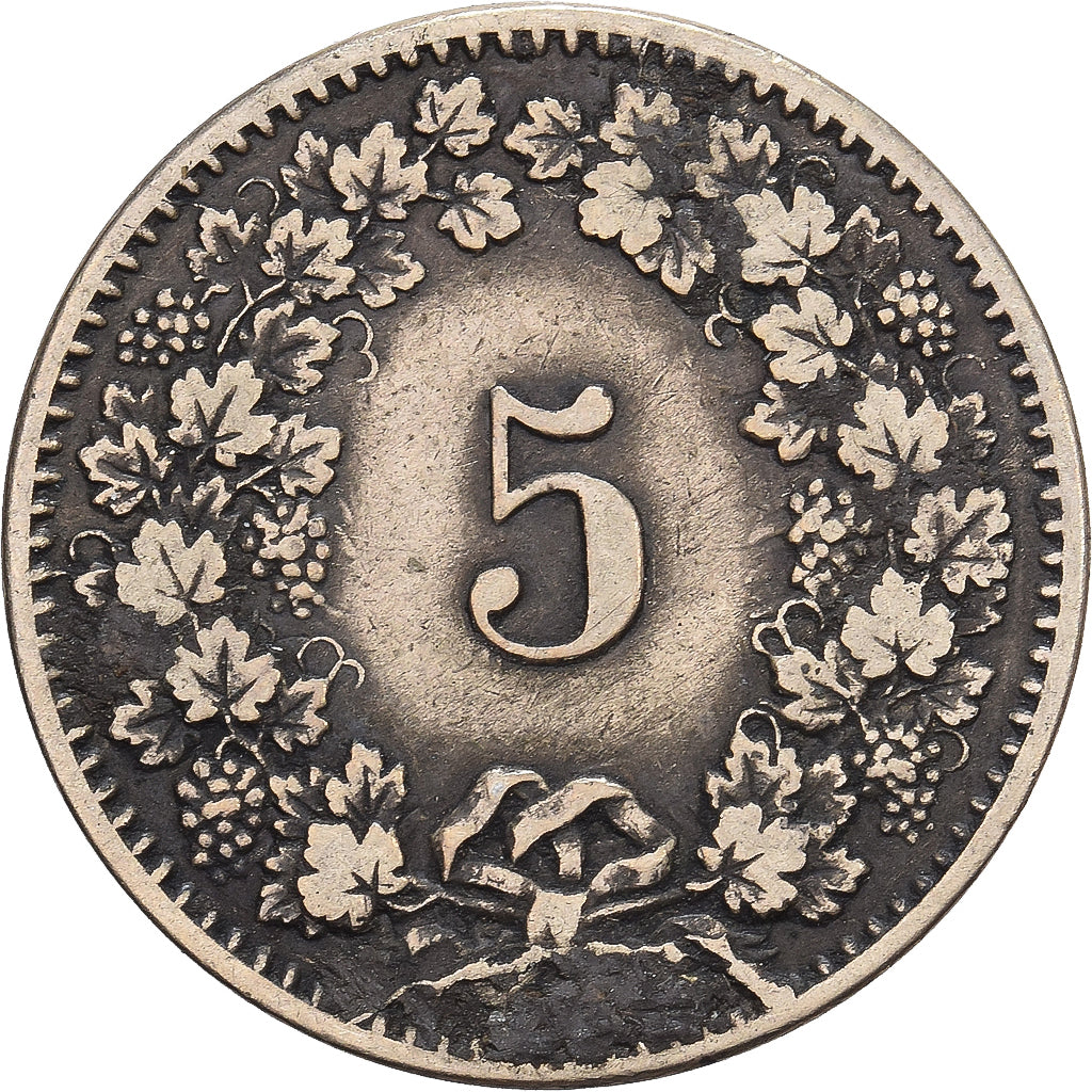 Svizzera, 5 Rappen, 1874, Bern, Biglione, BB