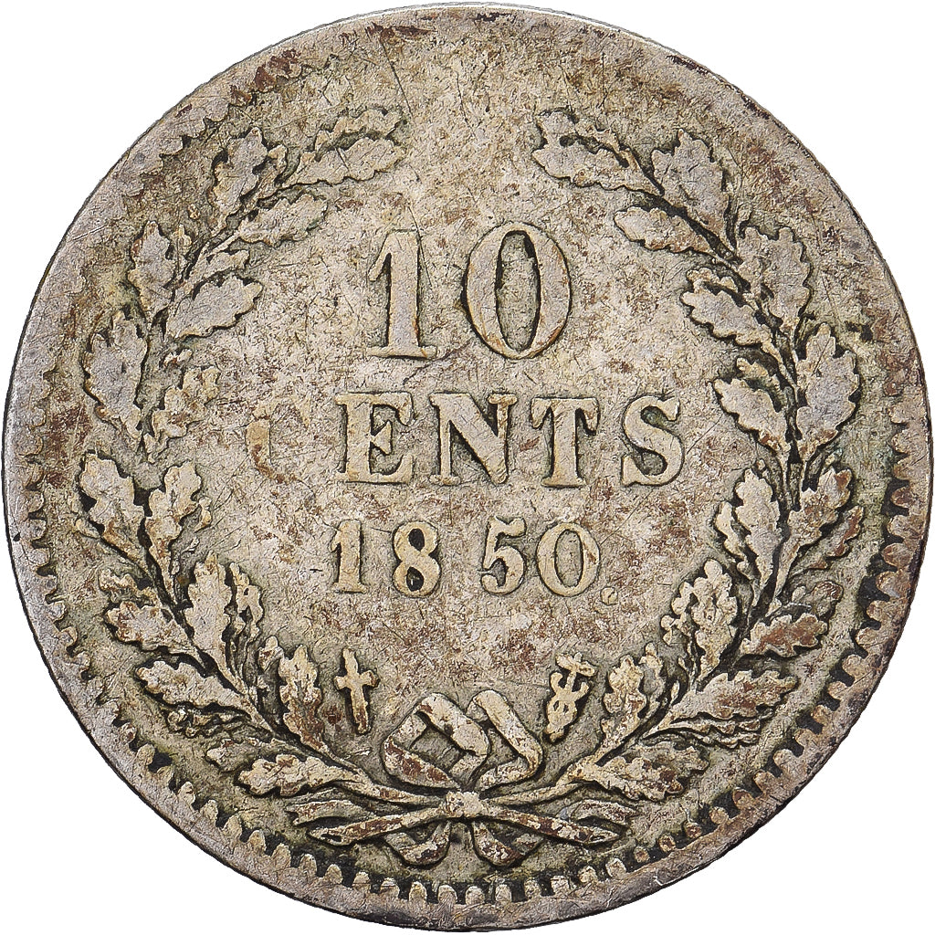 Netherlands, Willem III, 10 Cents, 1850, Utrecht, Silver, VF(20-25)