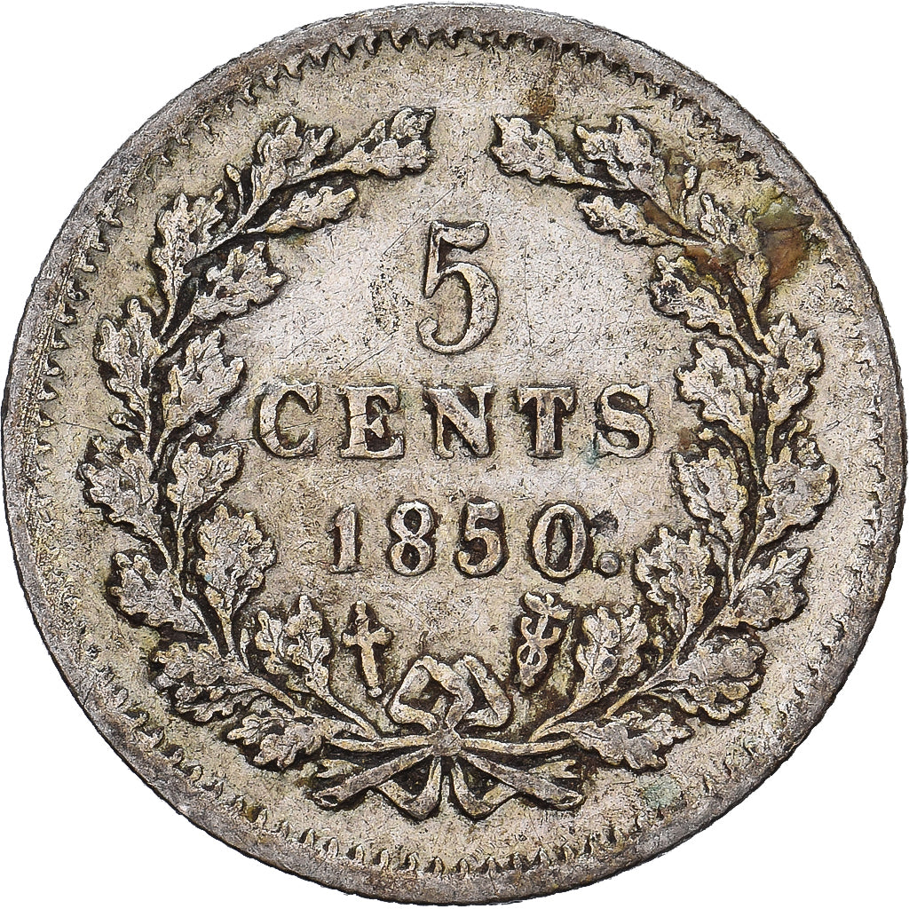 Niederlande, Willem III, 5 Cents, 1850, Utrecht, Silber, S+