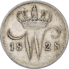Netherlands, Willem I, 10 Cents, 1828, Brussels, Silver, VF(30-35)