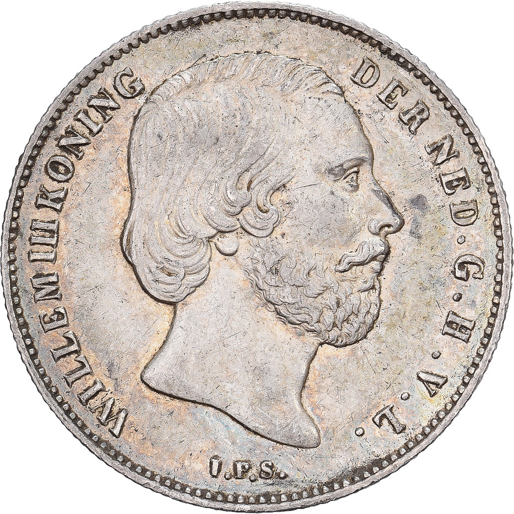 Países Bajos, Willem III, 1/2 Gulden, 1863, Utrecht, Plata, EBC