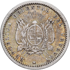 Uruguay, 10 Centesimos, 1877, Paris, Silver, VF(30-35)