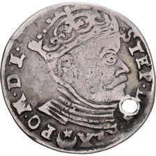Poland–Lithuania, Stephen Báthory, 3 Grosze, 1583, Vilnius, Silver, VF(30-35)