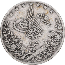 Ägypten, Abdul Hamid II, 2 Qirsh, 1884 (AH 1293/10), Berlin, Silber, SS