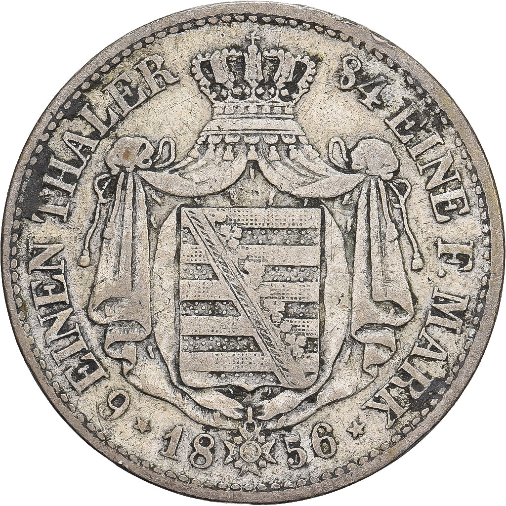 Kingdom of Saxony, Johann, 1/6 Thaler, 1856, Dresde, Argento, MB+