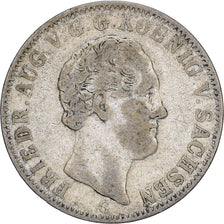 Kingdom of Saxony, Friedrich August II, 1/6 Thaler, 1842, Dresde, Silver