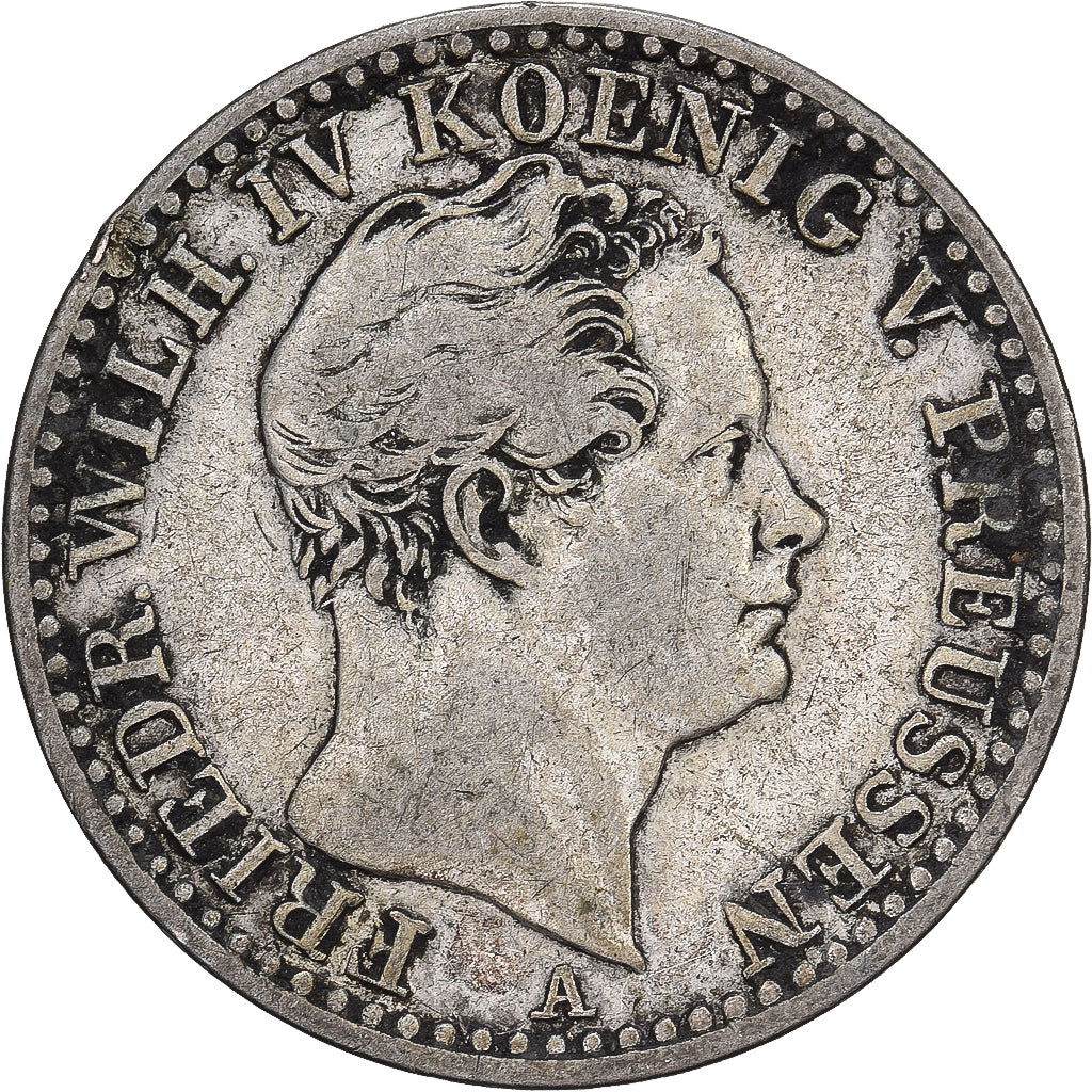 Kingdom of Prussia, Friedrich Wilhelm IV, 1/6 Thaler, 1842, Berlin, Argento, MB+