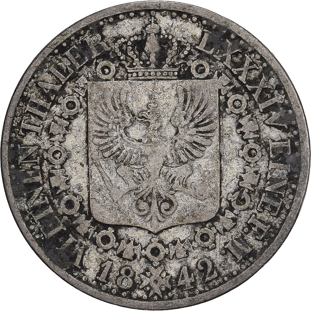 Kingdom of Prussia, Friedrich Wilhelm IV, 1/6 Thaler, 1842, Berlin, Argento, MB+