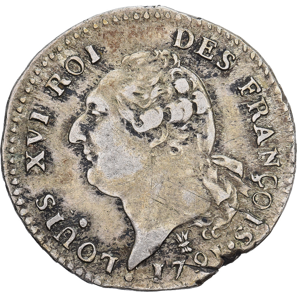 France, Louis XVI, 15 Sols, Génie, 1791 / AN 3, Limoges, Silver, EF(40-45)
