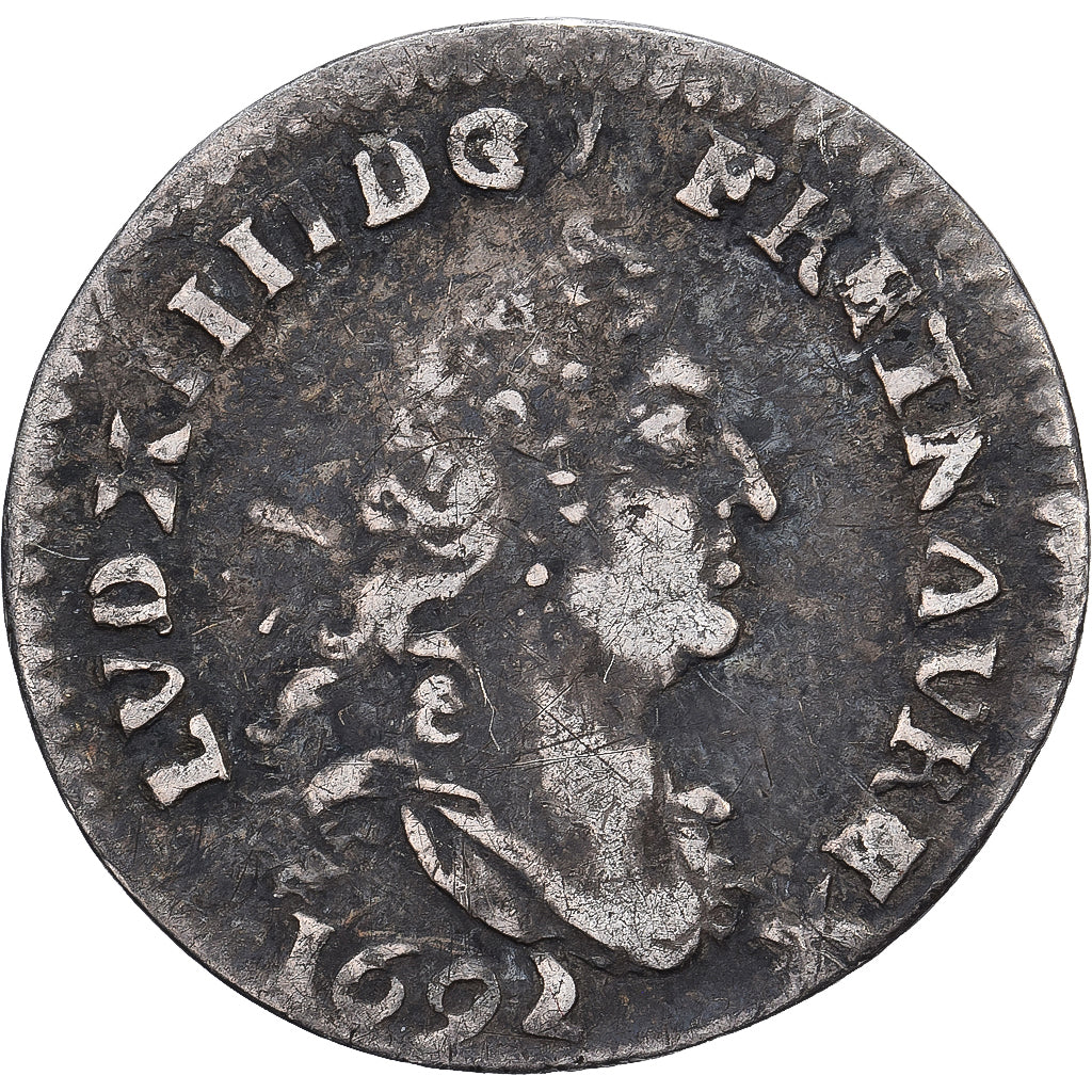 France, Louis XIV, 4 Sols aux 2 L, 1692, Metz, Argent, TB+