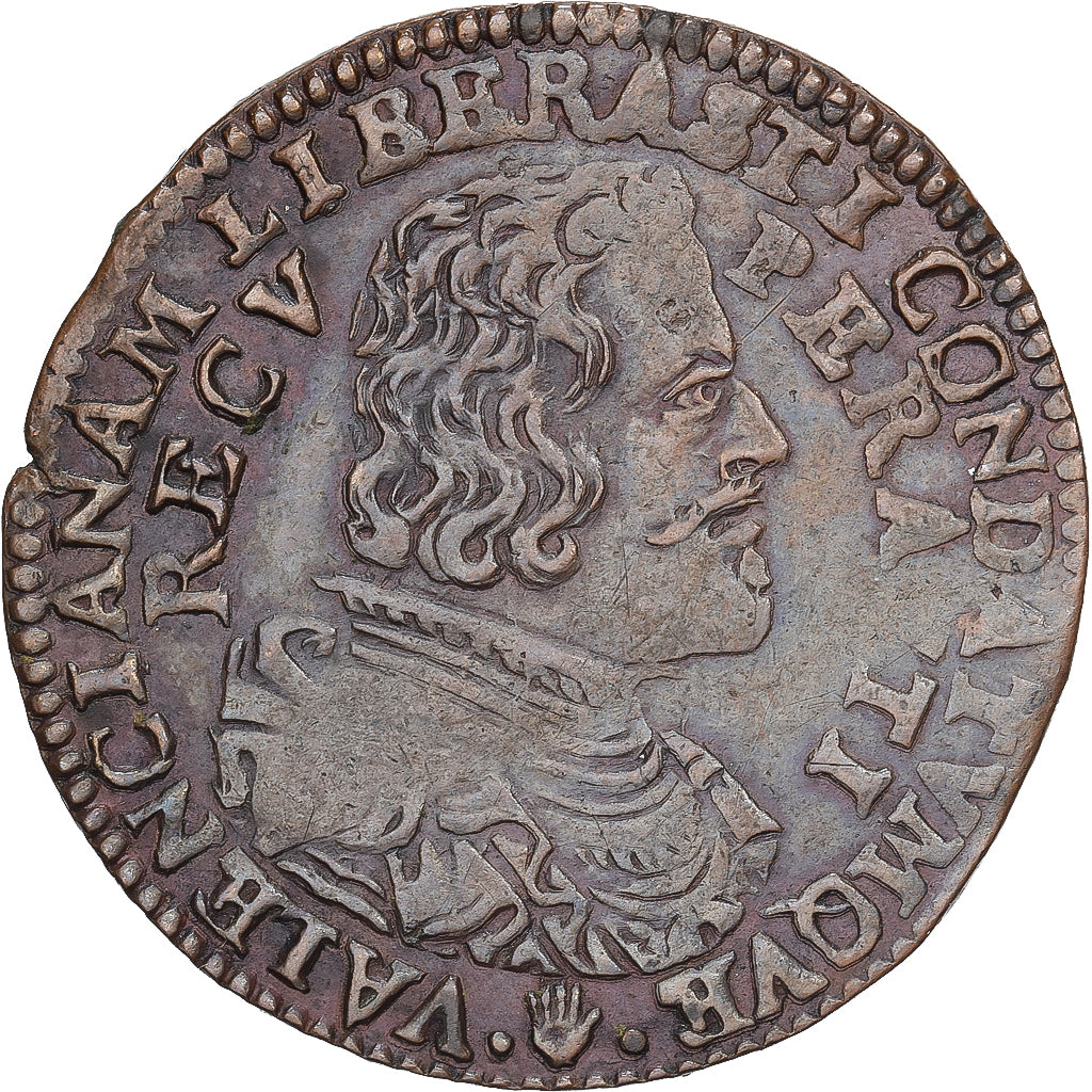 Paesi Bassi Spagnoli, ficha, Philip IV, Prise de Valenciennes, 1657, Rame, BB+