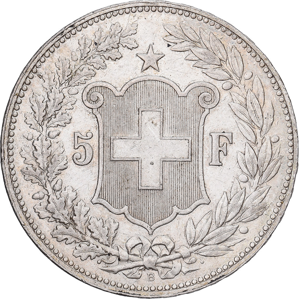 Switzerland, 5 Francs, 1888, Bern, Silver, AU(55-58)