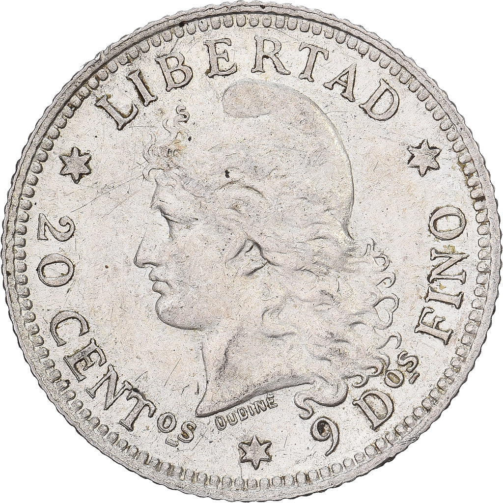 Argentinië, 20 Centavos, 1883, Zilver, PR