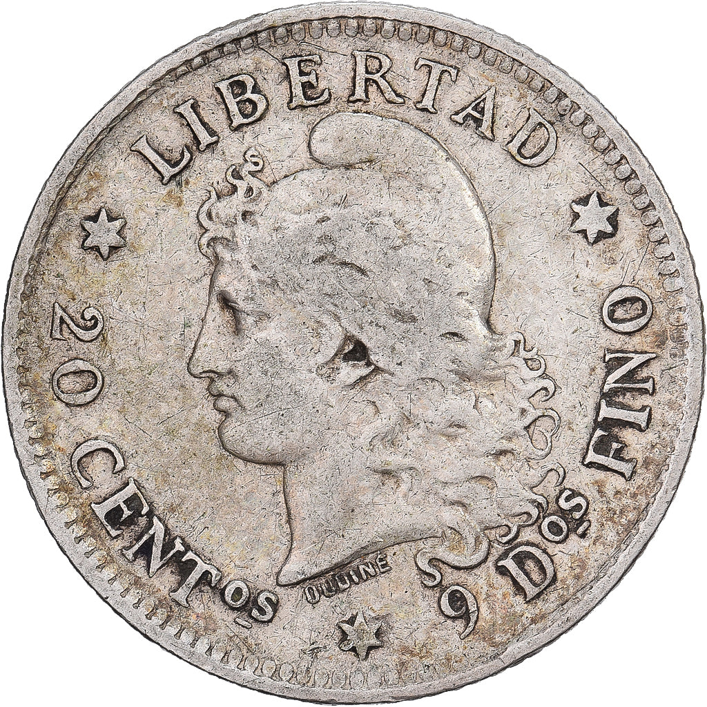 Argentinien, 20 Centavos, 1883, Silber, S+
