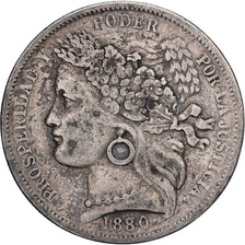 Peru, 1 Peseta, 1880, Lima, Silver, VF(30-35)